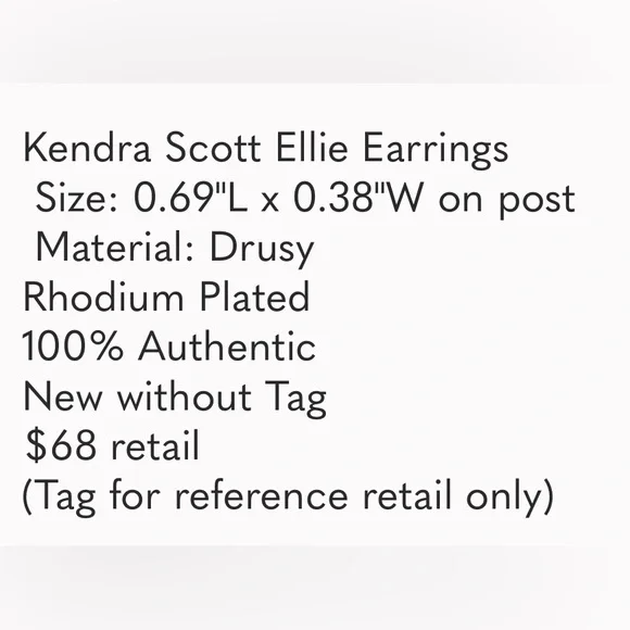 Kendra Scott Teal and Silver Stud Earrings NWOT - Picture 5 of 5